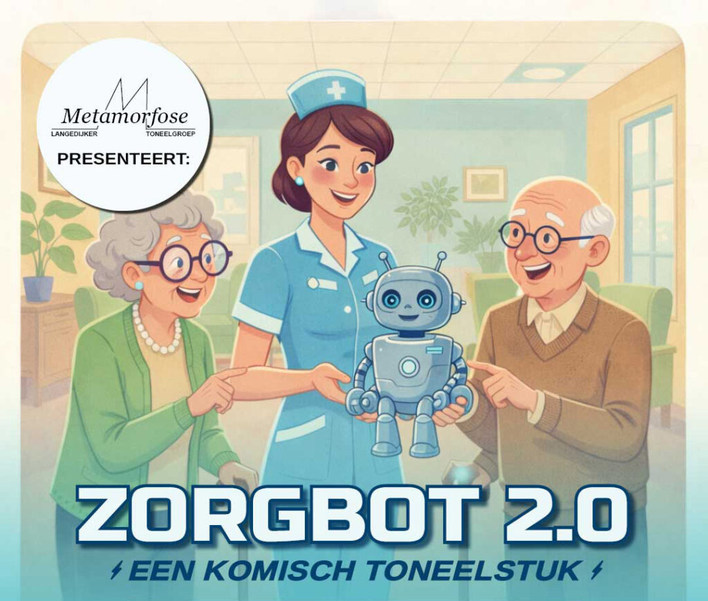 Zorgbot 2.0 van Henk Roede een komisch toneelstuk heeft Toneelgroep Metamorfose gespeeld
